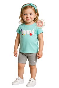 Conjunto – Puma Infantil Camiseta + Biker Shorts