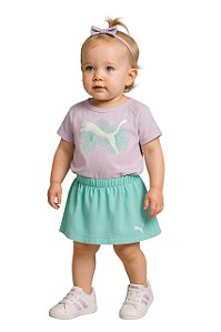 Conjunto Puma Infantil Camiseta + Saia
