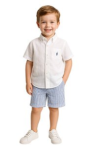 Camisa infantil MC – Polo Ralph Lauren - Cambraia de Linho