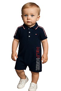 Romper gola Polo Bebê Tommy Hilfiger MARINHO