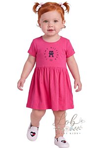 Vestido Tommy Hilfiger Bebê Rosa Fúcsia