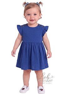 Vestido Bebê Tommy Hilfiger em Malha Azul