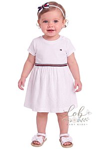 Vestido Bebê Tommy Hilfiger Malha com Saia em Laise