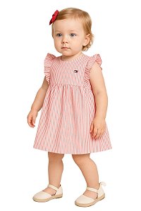Vestido Infantil Tommy Hilfiger Listrado Rosa