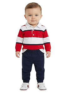 Conjunto Bebê Tommy Hilfiger – Camisa Polo e Calça Jogger