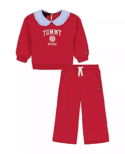 Conjunto Tommy Hilfiger Bebê em Moletom Vermelho