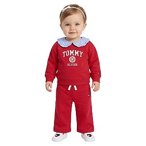 Conjunto Tommy Hilfiger Bebê em Moletom Vermelho