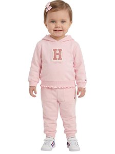 Conjunto Tommy Hilfiger Bebê em Moletom rosa