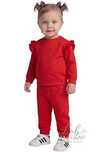 Conjunto Bebê Tommy Hilfiger em Moletom Laços