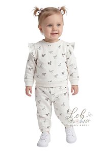Conjunto Bebê Tommy Hilfiger em Moletom Laços
