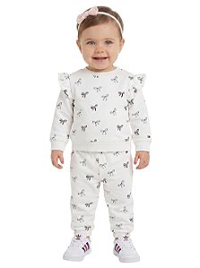Conjunto Bebê Tommy Hilfiger em Moletom Laços