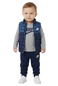 Conjunto 3 Peças Bebê Nike Colete, Camiseta e Calça