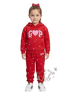 Conjunto Infantil GAP Moletom com Fleece Corações