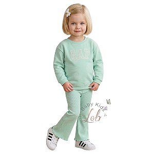 Conjunto Infantil GAP em Moletinho Verde
