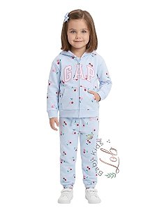 Conjunto Infantil GAP Moletom Flanelado com Estampa de Cerejas