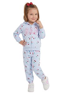 Conjunto Infantil GAP Moletom Flanelado com Estampa de Cerejas