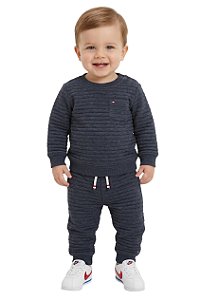 Conjunto Bebê Tommy Hilfiger Moletom Metalassado Marinho