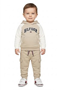 Conjunto Bebê Tommy Hilfiger em Moletom Flanelado com Capuz