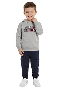 Conjunto Infantil Tommy Hilfiger em Moletom Flanelado com Capuz