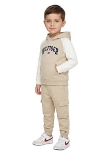 Conjunto Infantil Tommy Hilfiger em Moletom Flanelado com Capuz