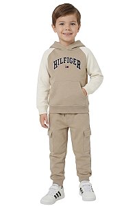 Conjunto Infantil Tommy Hilfiger em Moletom Flanelado com Capuz
