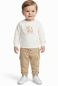 Conjunto Bebê Menino Tommy Hilfiger Moletom com Fleece