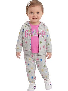Conjunto Bebê em moletom Gap 3 peças