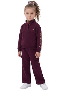 Conjunto Infantil Calvin Klein Moletom Uva