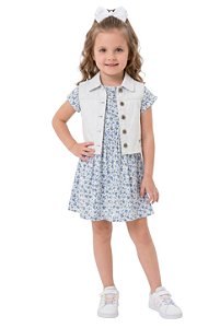 Conjunto Infantil Guess: Vestido Floral + Colete