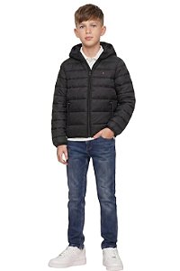 Jaqueta Puffer Infantil Tommy Hilfiger Preta