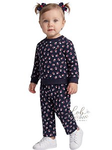 Conjunto Moletom Bebê Tommy Hilfiger Estrelas Azul Marinho