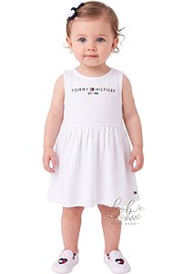 Vestido Bebê Tommy Hilfiger em Malha Branco