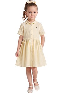 Vestido Infantil Tommy Hilfiger Listrado Amarelo
