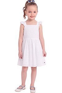 Vestido Infantil Tommy Hilfiger Bordado Inglês Branco