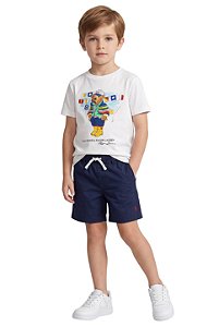 Camiseta Infantil Polo Ralph Lauren Polo Bear Branca