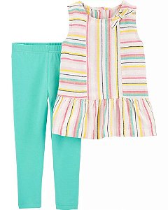Conjunto  De Linho Listrado Carters
