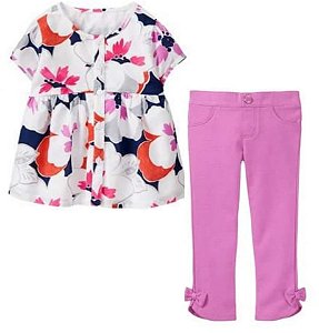 Conjunto Bata Floral gymboree