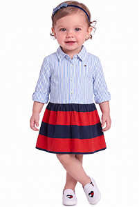 Vestido Tommy Hilfiger listras Bebe