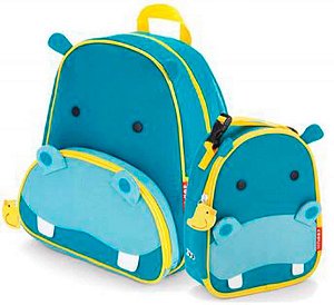 KIT MOCHILA E LANCHEIRA LINHA ZOO SKIP HOP Hipopótamo