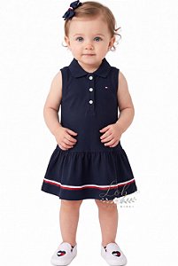 Vestido Bebê Tommy Hilfiger Polo Azul-Marinho