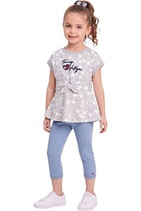 Conjunto Infantil Tommy Hilfiger Blusa e Legging Capri