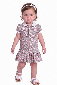 Vestido Bebê Ralph Lauren Floral Algodão