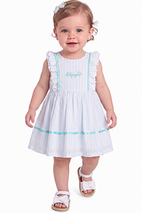 Vestido Bebê Tommy Hilfiger com Babados em Laise
