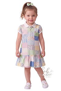 Vestido Infantil Polo Ralph Lauren Patchwork