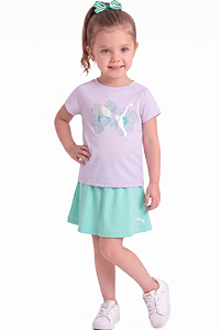 Conjunto Puma Infantil Camiseta + Saia
