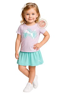 Conjunto Puma Infantil Camiseta + Saia