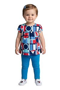 Batinha Bebe Tommy Hilfiger com Estampa Geométrica