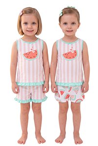 Kit Pijama Infantil Carter’s 3 Peças – Melancia Rosa e Verde