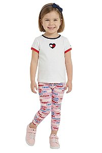 Conjunto Infantil Tommy Hilfiger camiseta e Legging Estampada