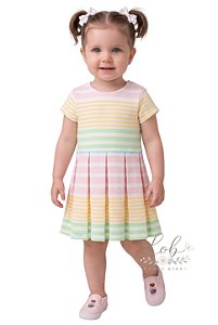 Vestido Bebê Ralph Lauren Listrado